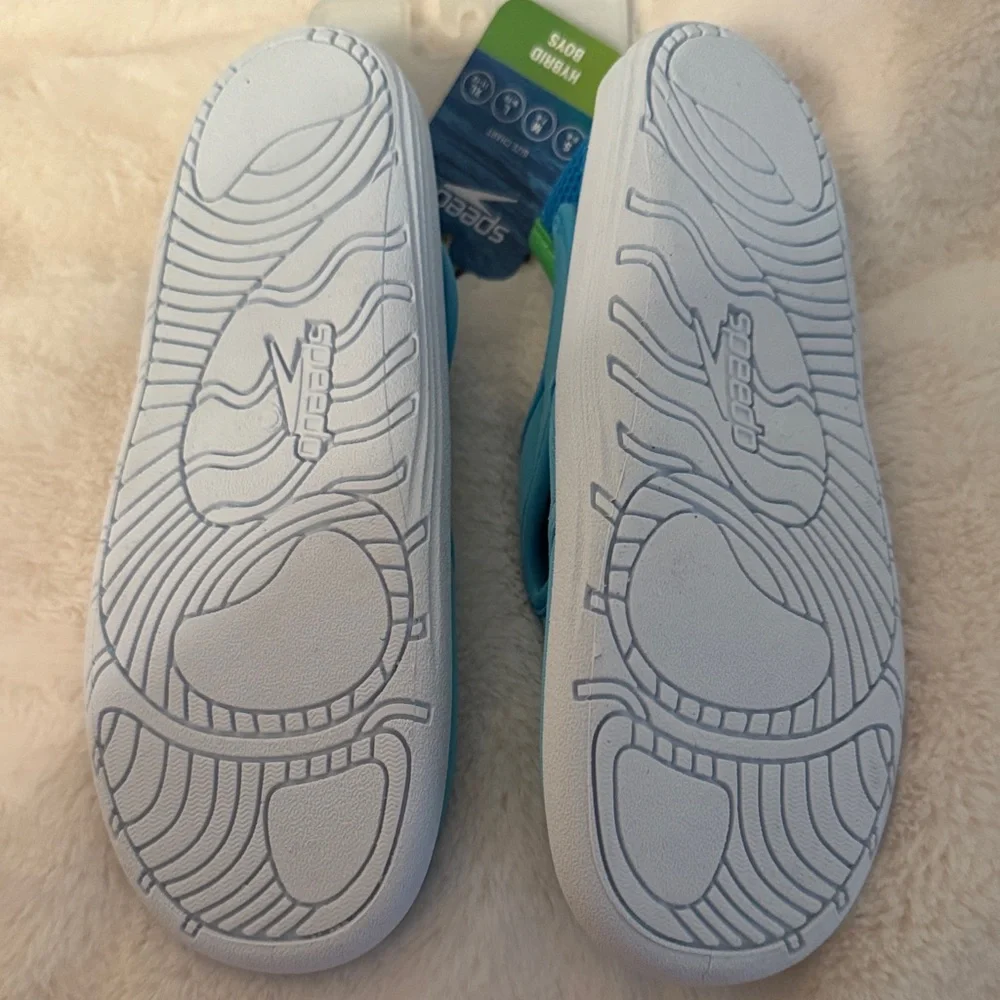 3 pairs ready for summer. Speedo Kids Water Shoes - Aqua and Lime size xl 11-12